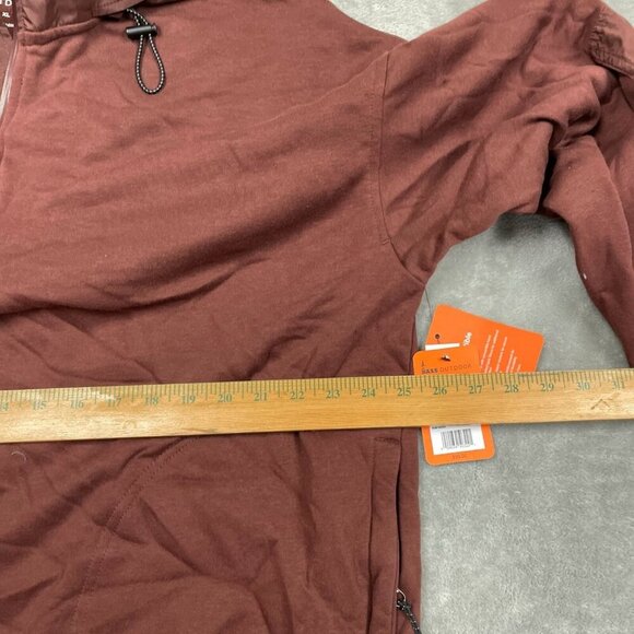 Bass Outdoor XL Convertible Hoodie Rum Raisin Pullover NWT 6389 - Picture 6 of 8